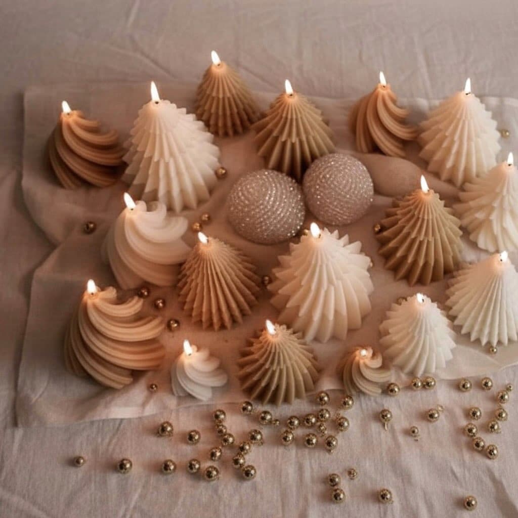 A new twist on tradition. These sleek tree candles bring a contemporary touch to thumbnail 2