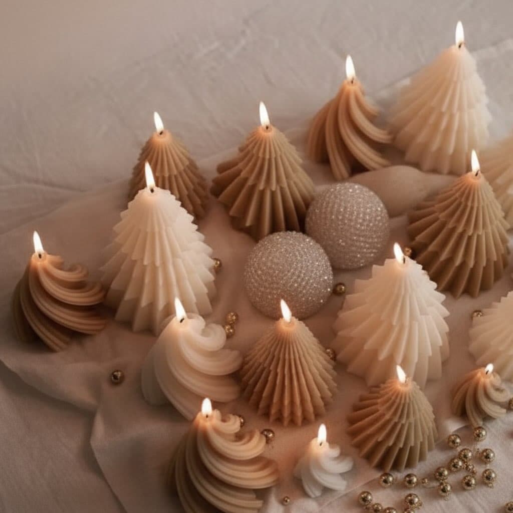 A new twist on tradition. These sleek tree candles bring a contemporary touch to thumbnail 3
